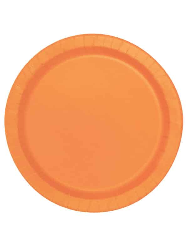 Party-Teller runde Teller 16 Stück orange 22cm