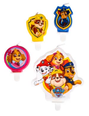 Paw Patrol-Kerzen 4 Stück weiss-bunt