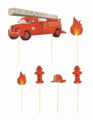 Kindergeburtstag Dekoration-Set Feuerwehr 6-teilig rot