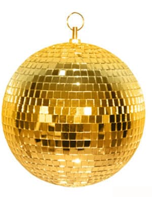 70er Jahre Party Discokugel 20cm Durchmesser gold