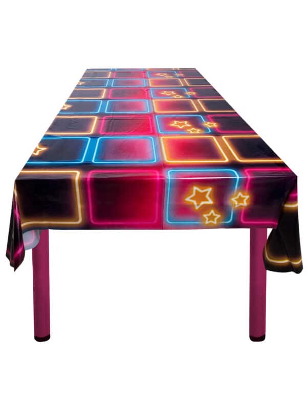 70er-Jahre Party-Tischdecke Disco bunt 180 x 130 cm