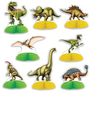 8 Mini-Dinosaurier als Tischdeko