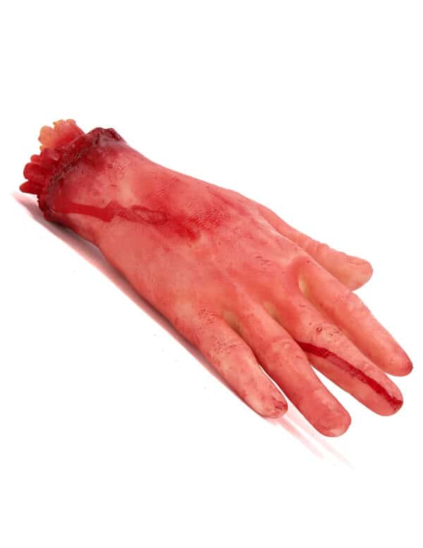 Abgehackte Hand Halloween Deko lebensgross haut-rot 31cm