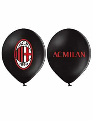 AC Mailand-Luftballons Partydeko 12 Stück schwarz-rot 30 cm