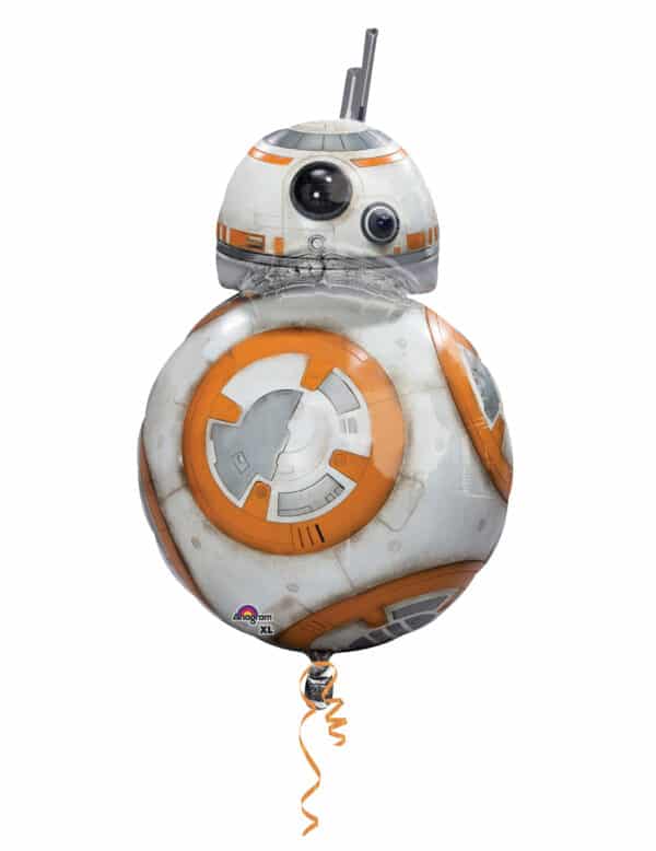 Alu-Luftballon Star Wars VII - BB-8 Dekoration Lizenzprodukt weiß-orange 43 cm