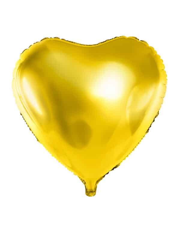 Aluminiumballon Partydeko goldenes Herz 23 cm