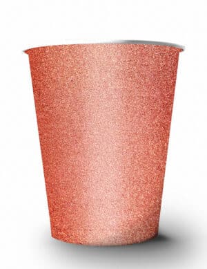 Amerikanische Trinkbecher gross Partydeko glitzernd 10 Stück roségold 530 ml