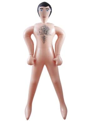 Aufblasbare Gummipuppe Mann JGA Scherzartikel beige 150cm