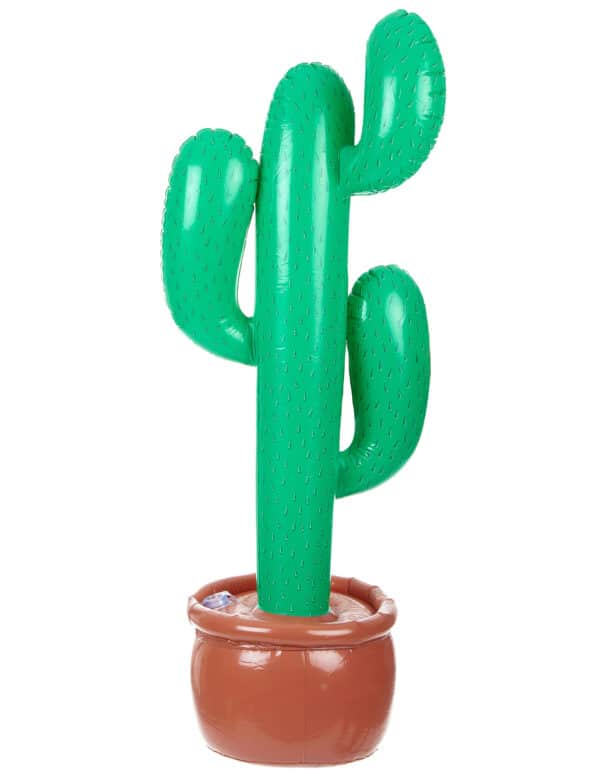 Aufblasbarer Kaktus Party-Deko grün-braun 85cm