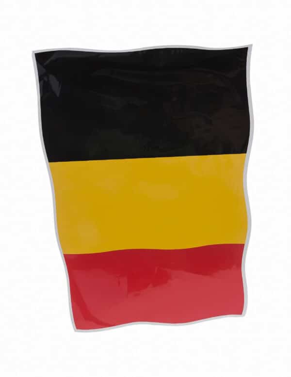 Belgische Flagge Autosticker schwarz-gelb-rot 22 x 33 cm