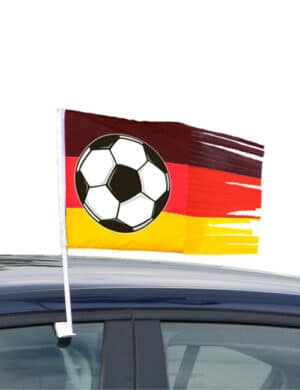 Autofahne mit Fransen Fussball-Fanartikel schwarz-rot-gelb 45x30cm