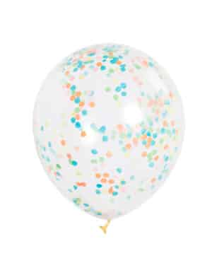 Befüllbare Luftballons mit Konfetti 6 Stück bunt