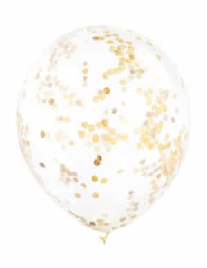 Befüllbare Luftballons mit Konfetti 6 Stück mattgold