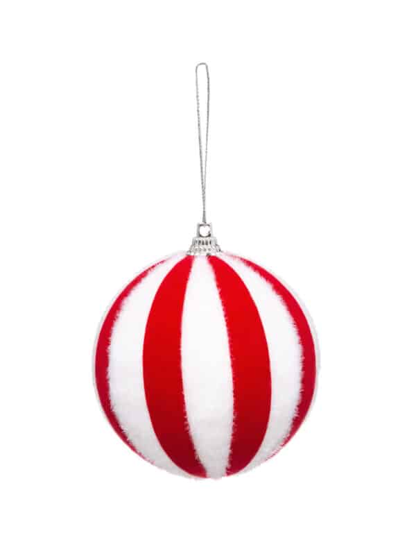Christbaumkugel Tannenschmuck für Weihnachten rot-weiß 8 cm