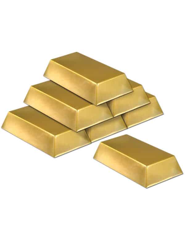 Deko Goldbarren 6 Stück gold 18x8cm