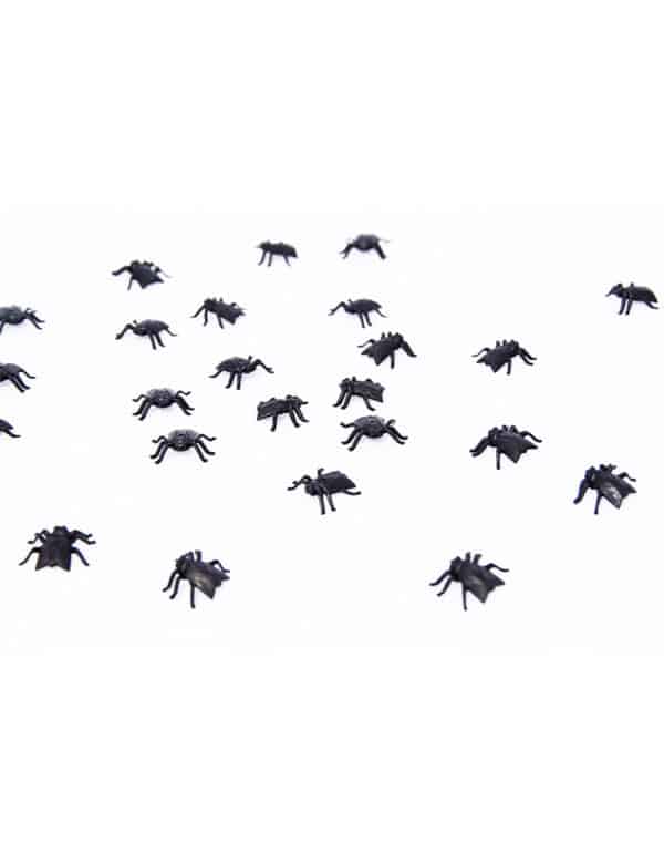 Dekoration Fliegen für Halloween 24 Stück schwarz