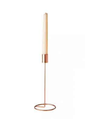 Design-Kerzenhalter Weihnachts-Tischdeko aus Metall rosegold 23 x 9