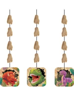 Dinosaurier Hänge-Dekorationen Kindergeburtstag 3 Stück
