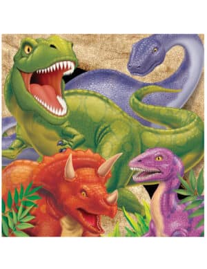 Dinosaurier-Partyservietten Kindergeburtstag 16 Stück 33x33 cm