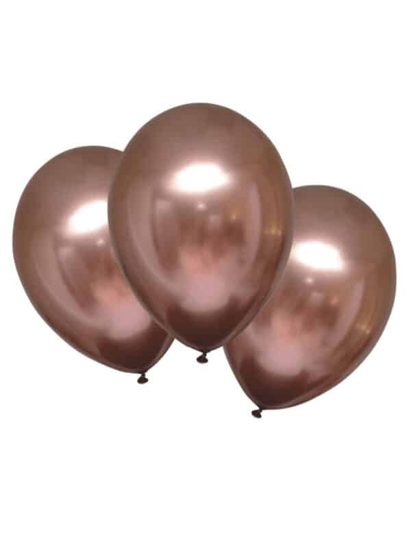 Edle Latexballons mit Satineffekt 6 Stück rotgold 28 cm