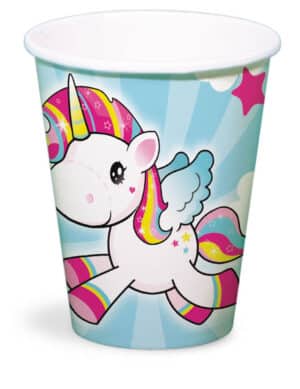 Einhorn-Becher Einhornparty-Deko 8 Stück bunt 250ml