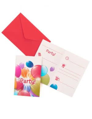 Einladungskarten mit Briefumschläge Luftballons bunt