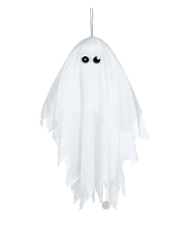 Animierte Geister-Dekofigur Halloween weiß-schwarz 48 cm