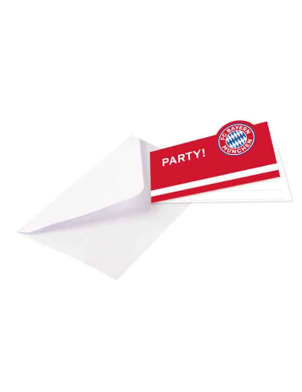 FC Bayern München Einladungskarten 8 Stück rot-weiß-blau 13 x 8 cm