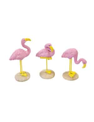 Flamingo-Figur aus Kunstharz 1 Stück pink-gelb 3