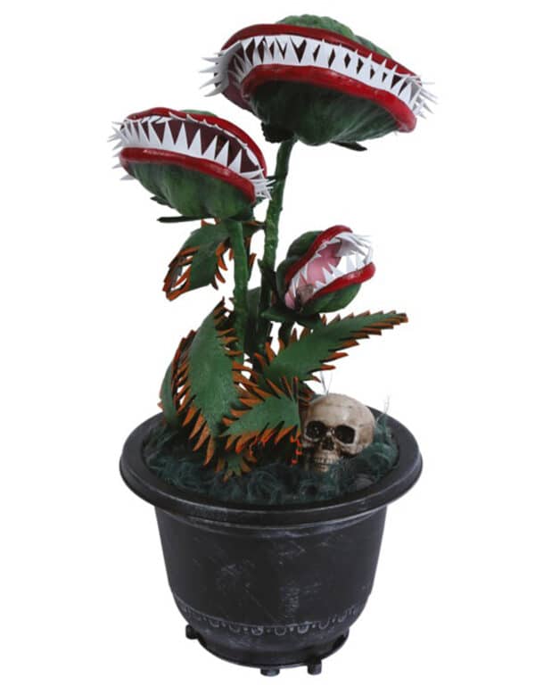 Fleischfressende Pflanze-Partydeko Halloweendeko grün-rot 36 cm