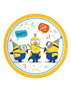 Fröhliche Minions-Partyteller für Kindergeburtstag 8 Stück bunt 23 cm