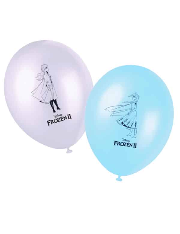 Frozen 2 offizielle Luftballons von Disney für Kinder 8 Stück weiss-blau-schwarz 28 cm