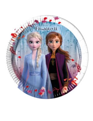 Frozen 2-Partyteller für Kinder Tischdeko 8 Stück bunt 20 cm