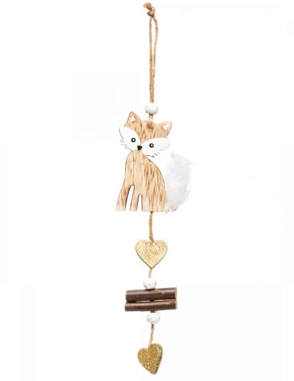 Fuchs-Hängedekoration für Weihnachten braun-weiß 20 cm