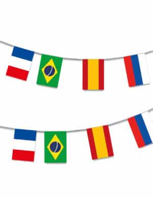 Fußball-Girlande 32 Länder Weltmeisterschaft bunt 13cm