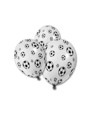 Fussball-Luftballons 5 Stück weiss-schwarz 36x30cm