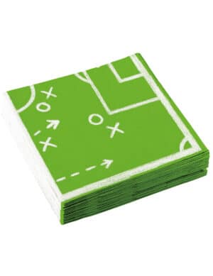 Fußball-Servietten 20 Stück grün 33 x 33 cm