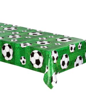 Fußball-Tischdecke Partydeko grün-weiss-schwarz 120 x 180cm