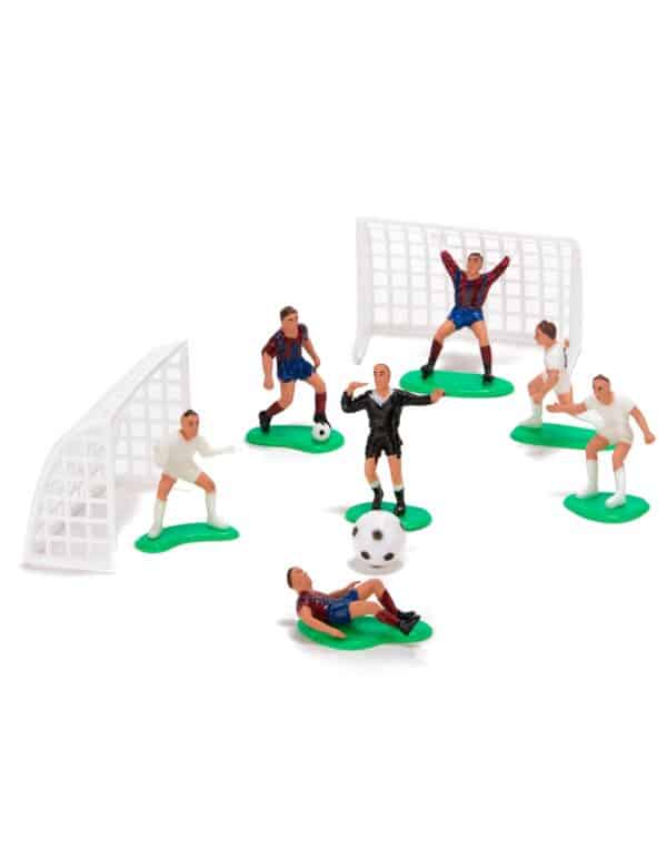 Fussballfiguren mit Fussballtoren Kuchendeko 10-teilig bunt