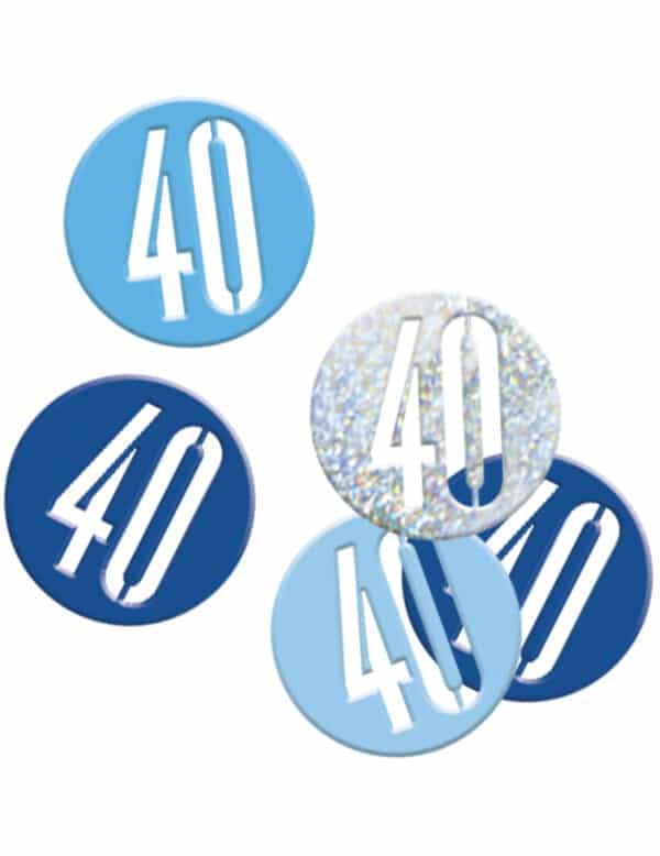 Geburtstags-Konfetti Jubiläumsdeko 40 Jahre blau-hellblau-silber 14g