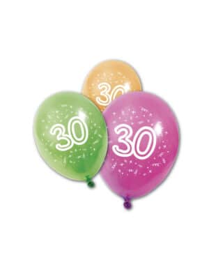 Geburtstags-Luftballons 30 Jahre 8 Stück