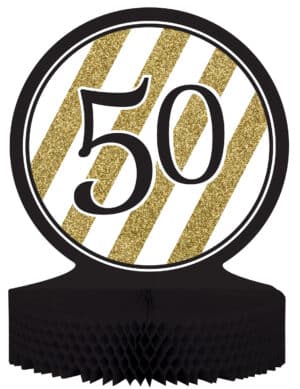 Geburtstags-Tischaufsteller 50 Jahre schwarz-gold