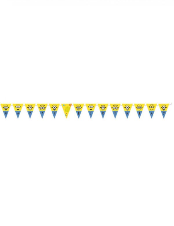 Geburtstagsgirlande Minions Happy Birthday 330 cm gelb-blau