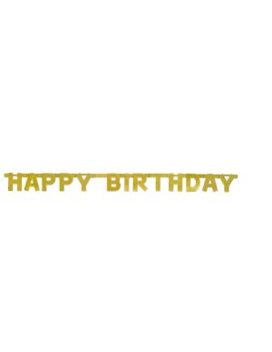 Geburtstagsgirlande Schriftzug Happy Birthday gold 1