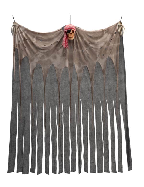 Geisterpirat-Vorhang Halloween-Partydeko braun 200x150 cm