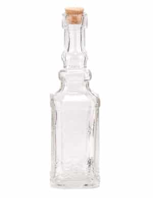 Glasflasche mit Korken transparent-beige