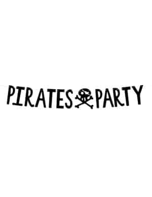 Piraten-Girlande Pirates Party Kindergeburtstag-Deko schwarz 1 m