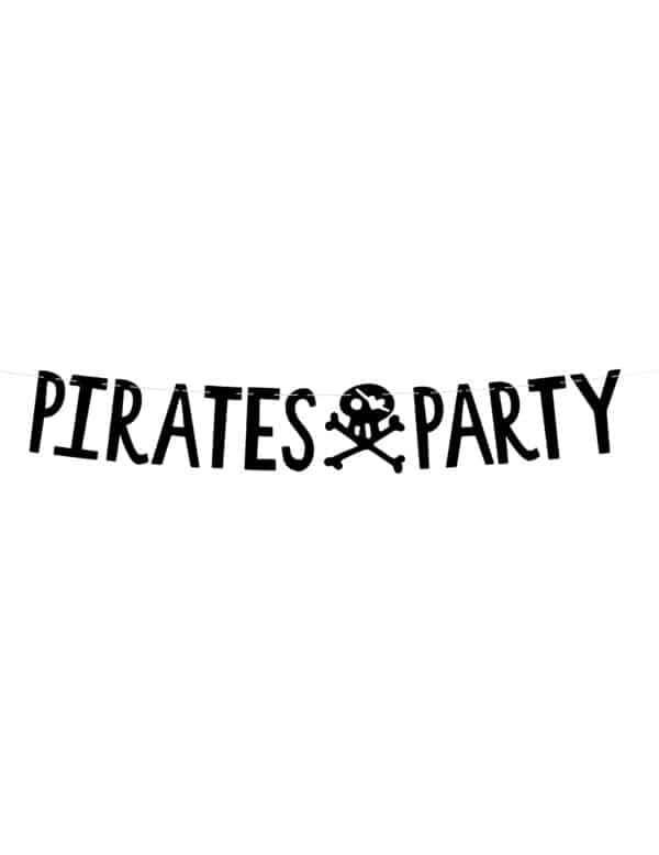 Piraten-Girlande Pirates Party Kindergeburtstag-Deko schwarz 1 m