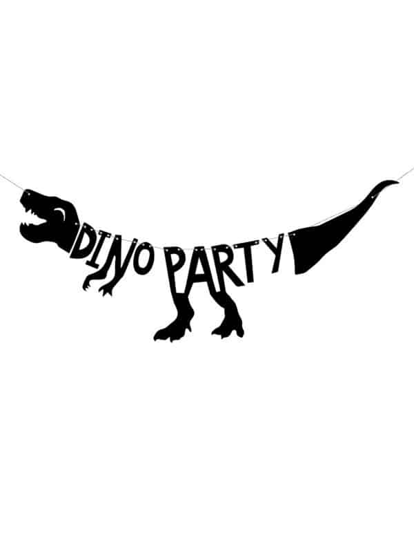 Dino-Deko Dino-Party Kindergeburtstagsdeko schwarz 90 x 20 cm