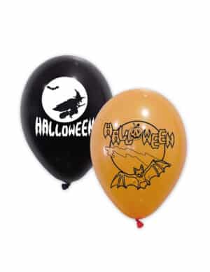 Halloween Latexballons 10 Stück schwarz-weiss-orange 30 cm